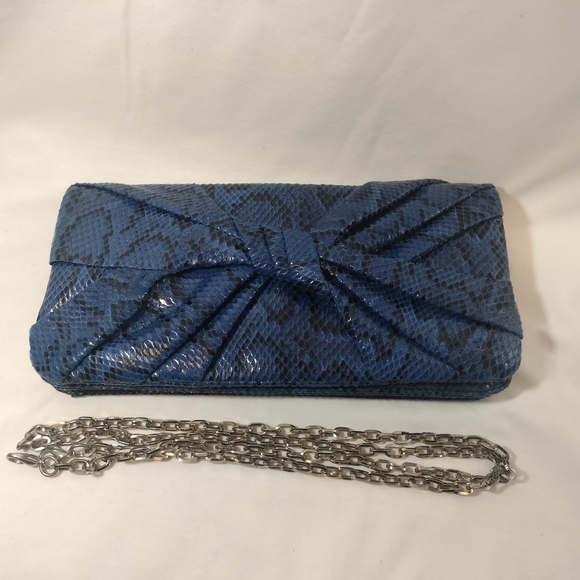 White House Black Market Snakeskin Clutch with Chain Strap NWOT - Picture 9 of 11